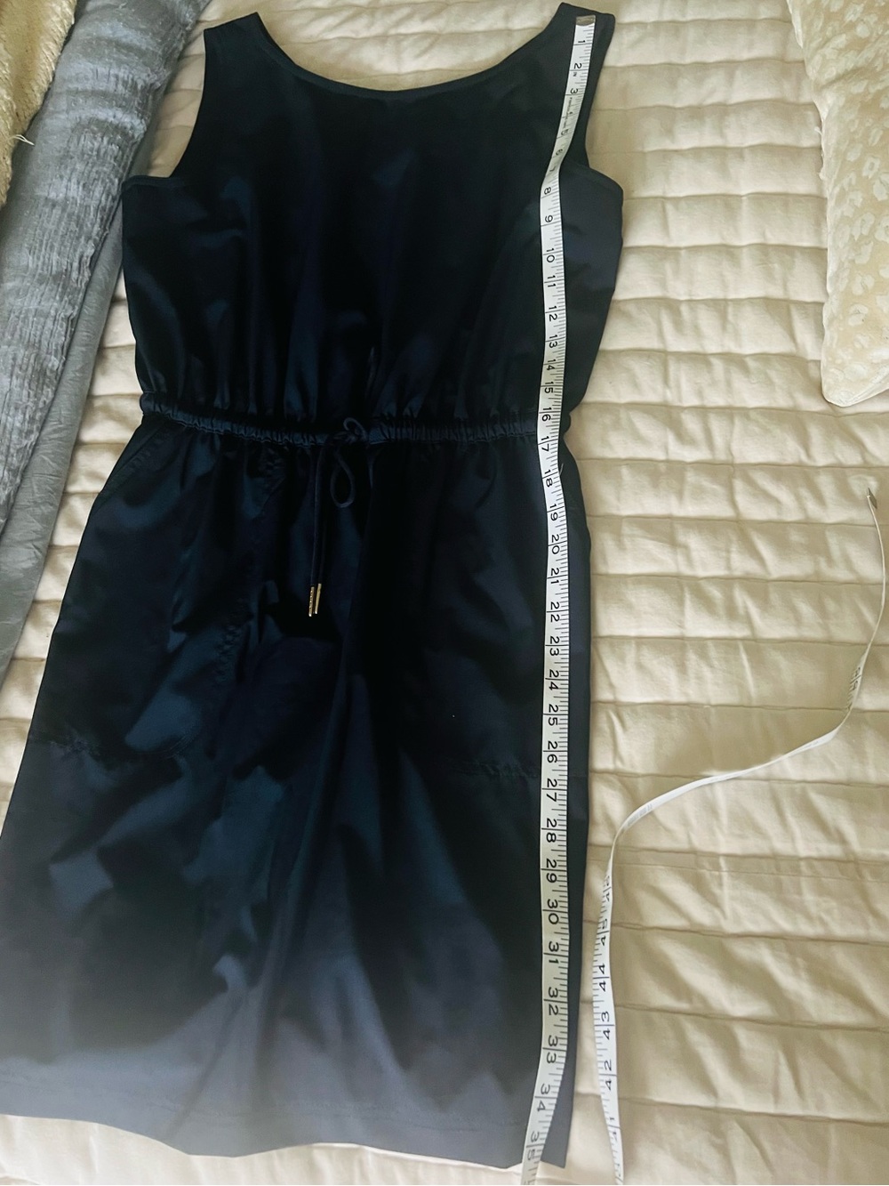 Calvin Klein Commuter Sleeveless Drawstring Waist Sheath Dress Navy Women’s Med - Picture 9 of 11